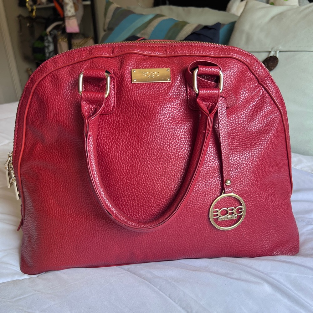 BCBG Paris Red Bowler Bag